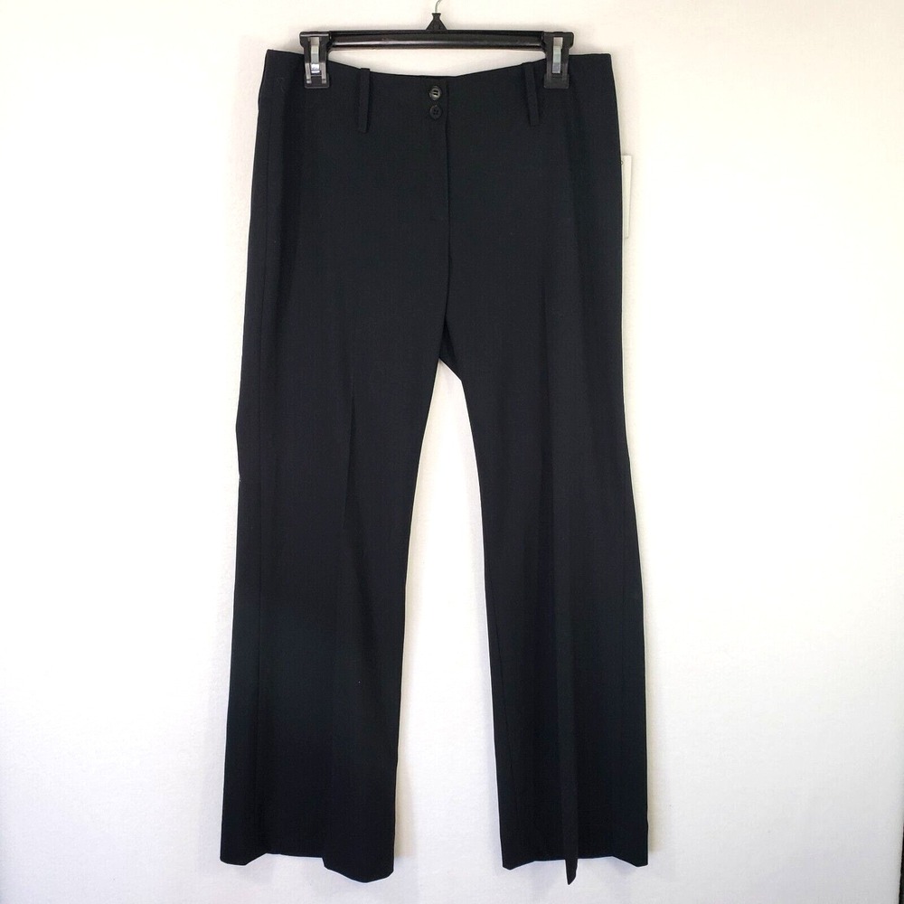 Teenflo Black Dress Pants Womens Size 8 Straight Leg Stretch Office Career New‎